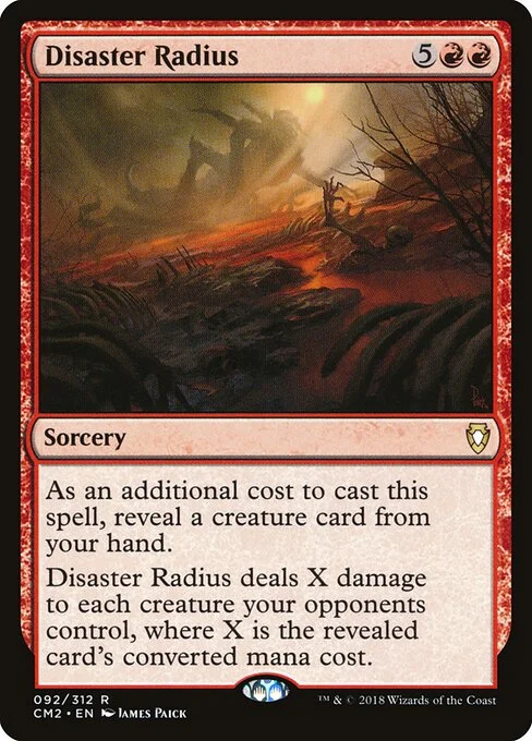 Disaster Radius, carta Magic di tipo Sorcery illustrata da James Paick
