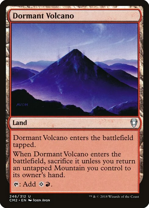 Dormant Volcano, carta Magic di tipo Land illustrata da John Avon