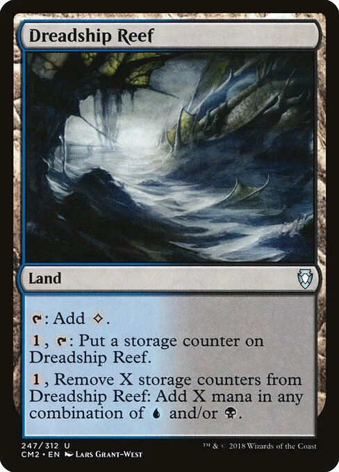 Dreadship Reef, carta Magic di tipo Land illustrata da Lars Grant-West