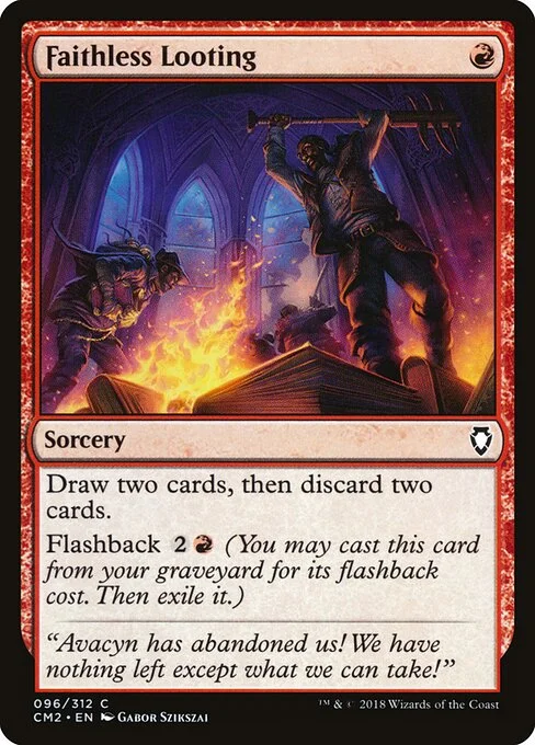 Faithless Looting, carta Magic di tipo Sorcery illustrata da Gabor Szikszai