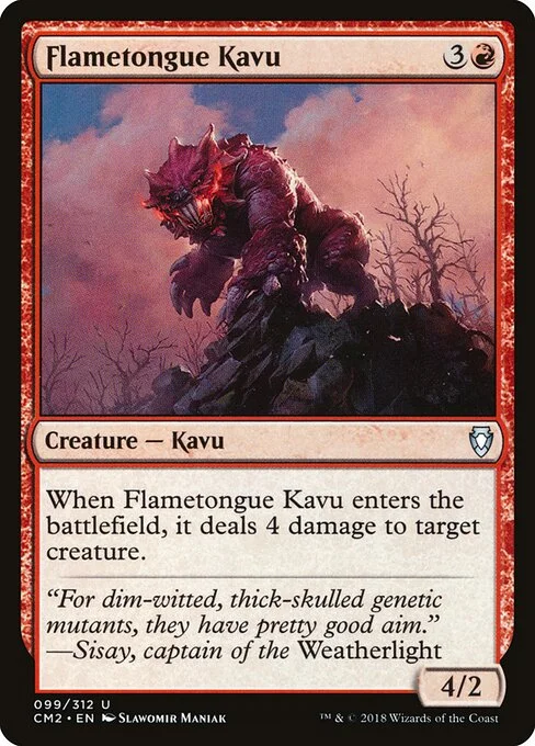 Flametongue Kavu, carta Magic di tipo Creature — Kavu illustrata da Slawomir Maniak