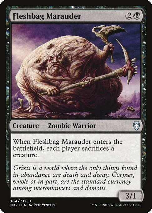 Fleshbag Marauder, carta Magic di tipo Creature — Zombie Warrior illustrata da Pete Venters