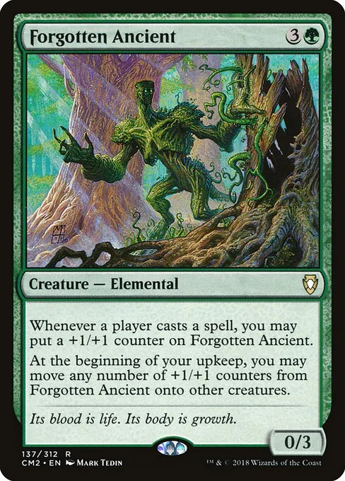 Forgotten Ancient, carta Magic di tipo Creature — Elemental illustrata da Mark Tedin