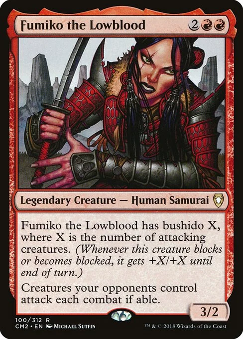 Fumiko the Lowblood, carta Magic di tipo Legendary Creature — Human Samurai illustrata da Michael Sutfin