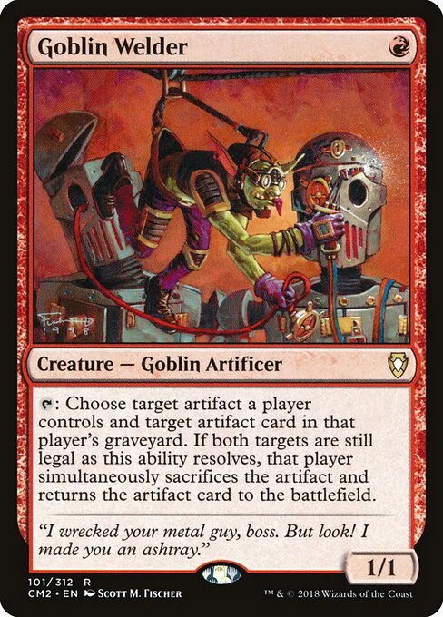 Goblin Welder, carta Magic di tipo Creature — Goblin Artificer illustrata da Scott M. Fischer