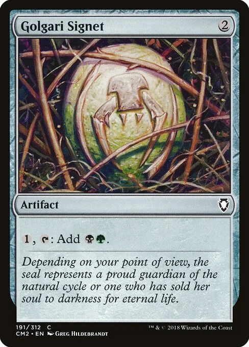 Golgari Signet, carta Magic di tipo Artifact illustrata da Greg Hildebrandt