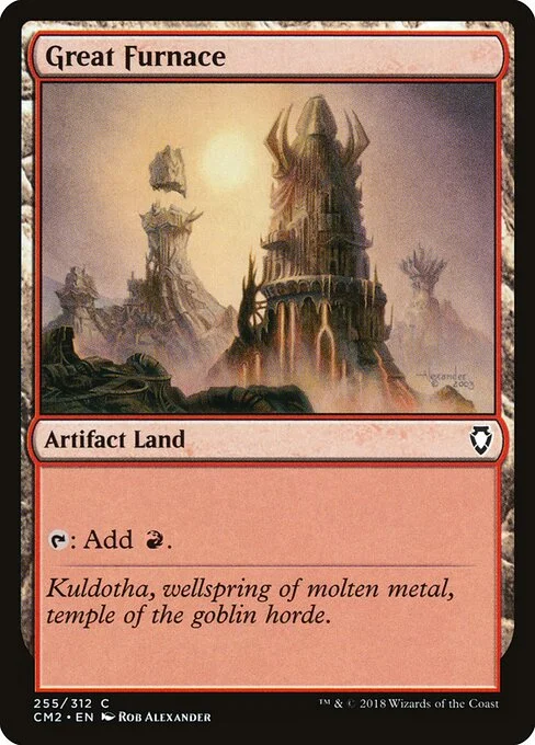 Great Furnace, carta Magic di tipo Artifact Land illustrata da Rob Alexander