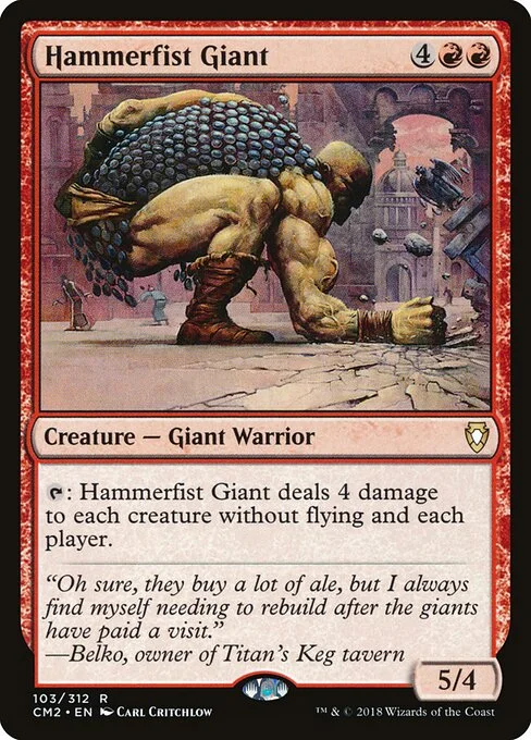 Hammerfist Giant, carta Magic di tipo Creature — Giant Warrior illustrata da Carl Critchlow