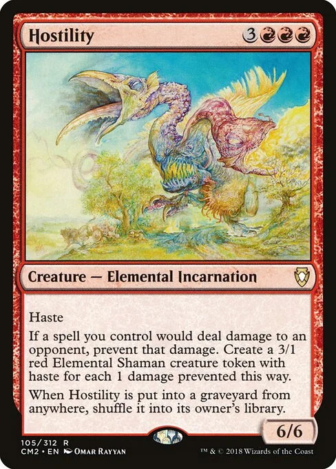 Hostility, carta Magic di tipo Creature — Elemental Incarnation illustrata da Omar Rayyan