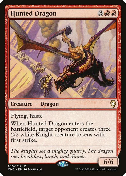 Hunted Dragon, carta Magic di tipo Creature — Dragon illustrata da Mark Zug
