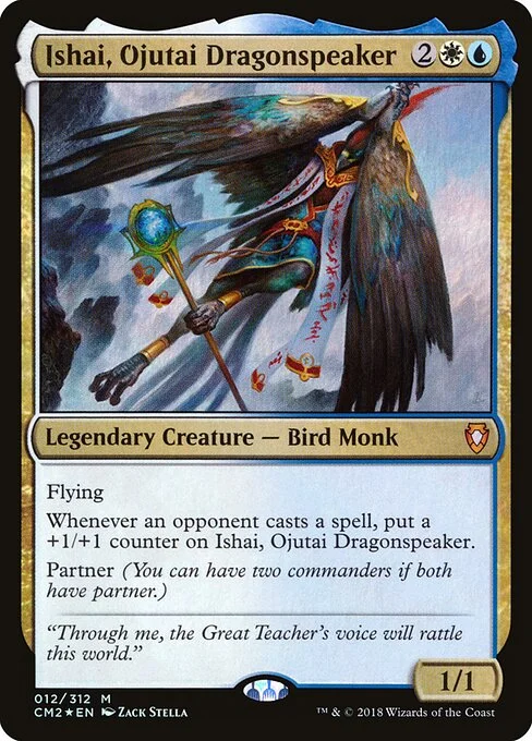 Ishai, Ojutai Dragonspeaker, carta Magic di tipo Legendary Creature — Bird Monk illustrata da Zack Stella