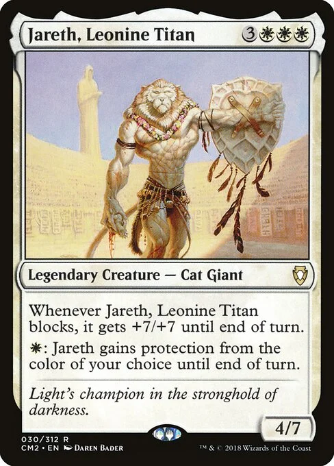 Jareth, Leonine Titan, carta Magic di tipo Legendary Creature — Cat Giant illustrata da Daren Bader
