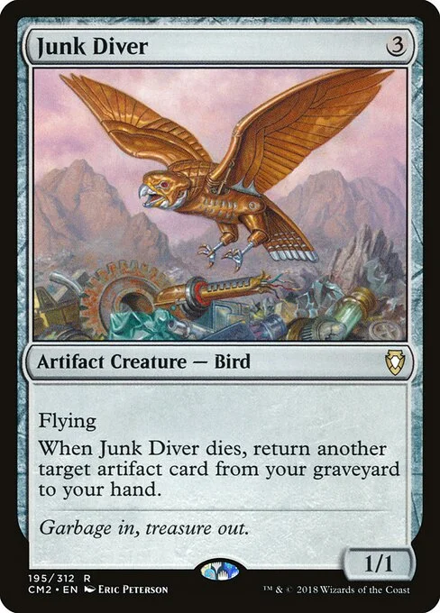 Junk Diver, carta Magic di tipo Artifact Creature — Bird illustrata da Eric Peterson