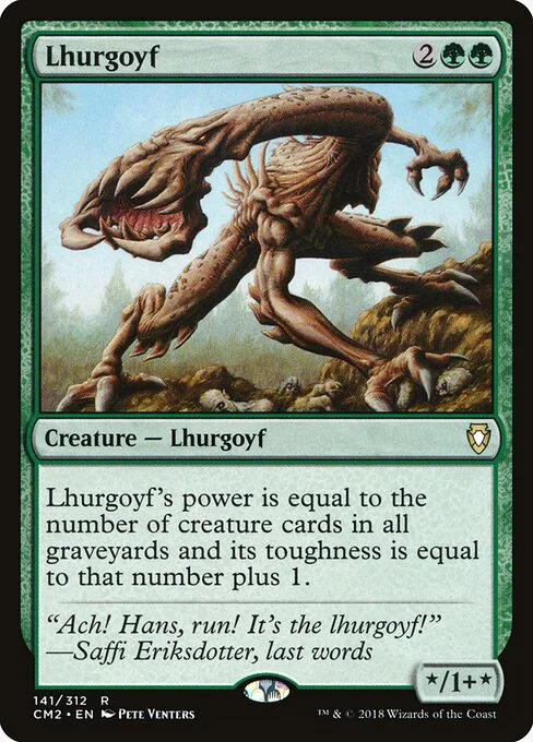 Lhurgoyf, carta Magic di tipo Creature — Lhurgoyf illustrata da Pete Venters