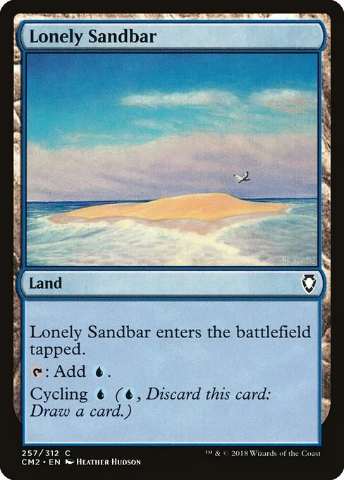 Lonely Sandbar, carta Magic di tipo Land illustrata da Heather Hudson