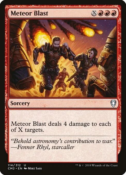 Meteor Blast, carta Magic di tipo Sorcery illustrata da Mike Sass