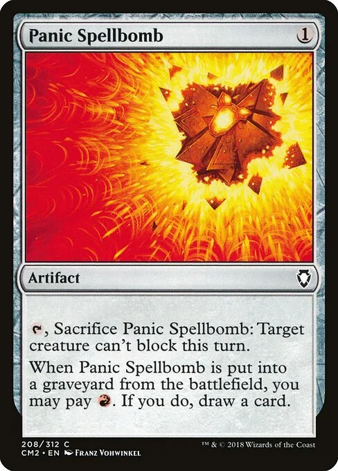 Panic Spellbomb, carta Magic di tipo Artifact illustrata da Franz Vohwinkel