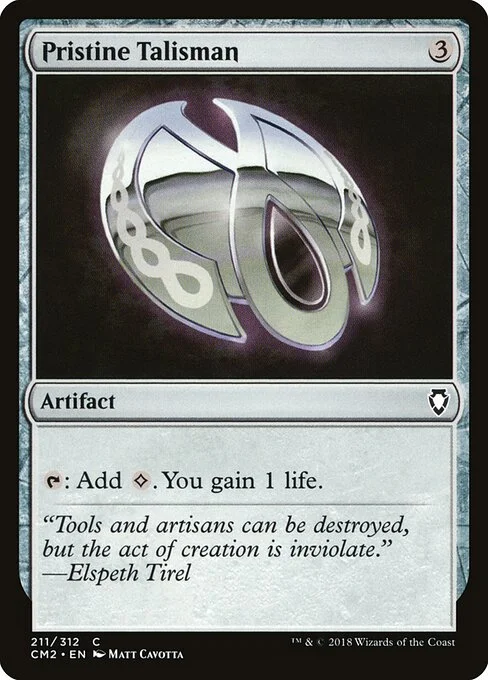 Pristine Talisman, carta Magic di tipo Artifact illustrata da Matt Cavotta