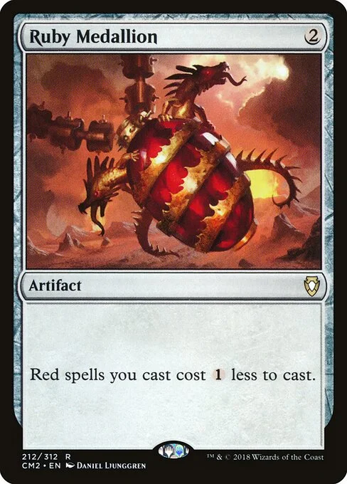 Ruby Medallion, carta Magic di tipo Artifact illustrata da Daniel Ljunggren