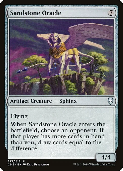 Sandstone Oracle, carta Magic di tipo Artifact Creature — Sphinx illustrata da Eric Deschamps