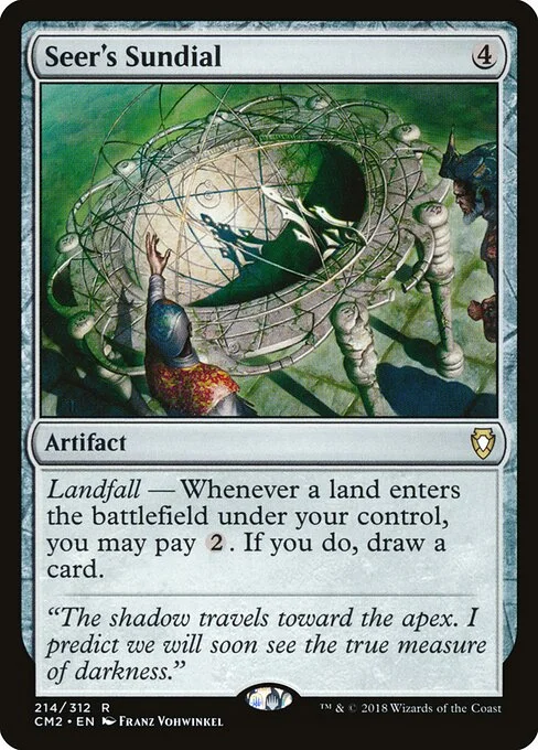 Seer's Sundial, carta Magic di tipo Artifact illustrata da Franz Vohwinkel