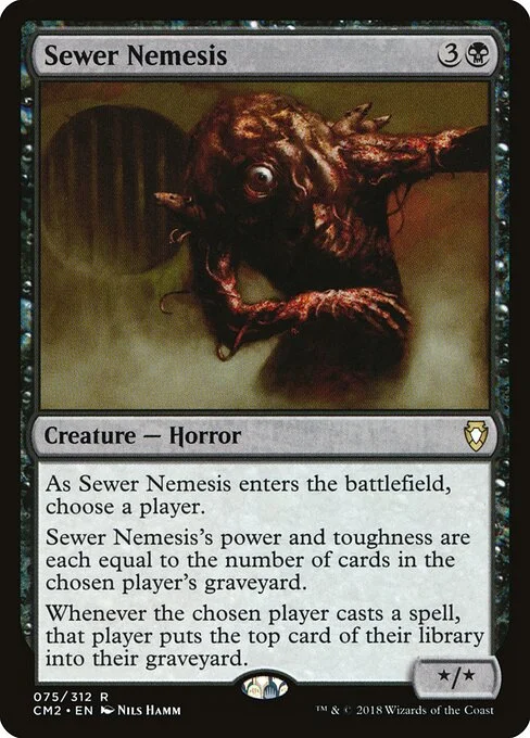 Sewer Nemesis, carta Magic di tipo Creature — Horror illustrata da Nils Hamm