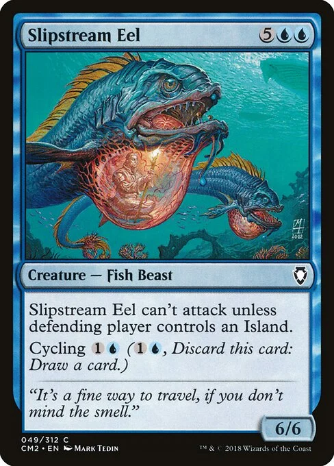 Slipstream Eel, carta Magic di tipo Creature — Fish Beast illustrata da Mark Tedin