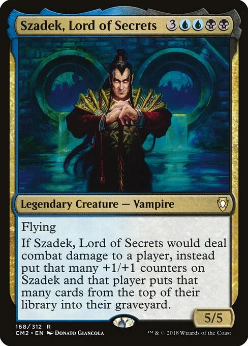 Szadek, Lord of Secrets, carta Magic di tipo Legendary Creature — Vampire illustrata da Donato Giancola