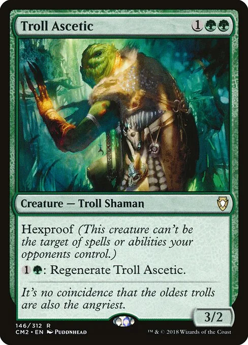 Troll Ascetic, carta Magic di tipo Creature — Troll Shaman illustrata da Puddnhead