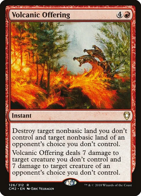 Volcanic Offering, carta Magic di tipo Instant illustrata da Eric Velhagen