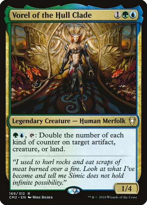 Vorel of the Hull Clade, carta Magic di tipo Legendary Creature — Human Merfolk illustrata da Mike Bierek