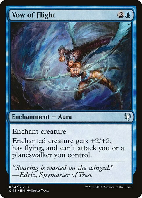 Vow of Flight, carta Magic di tipo Enchantment — Aura illustrata da Erica Yang
