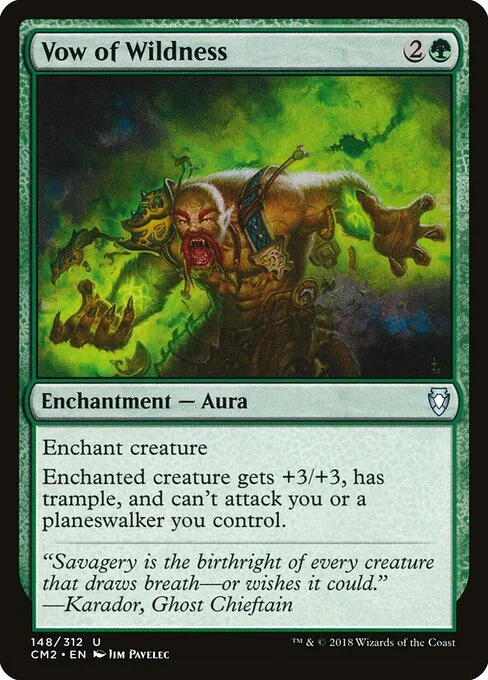 Vow of Wildness, carta Magic di tipo Enchantment — Aura illustrata da Jim Pavelec