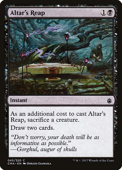 Altar's Reap, carta Magic di tipo Instant illustrata da Donato Giancola