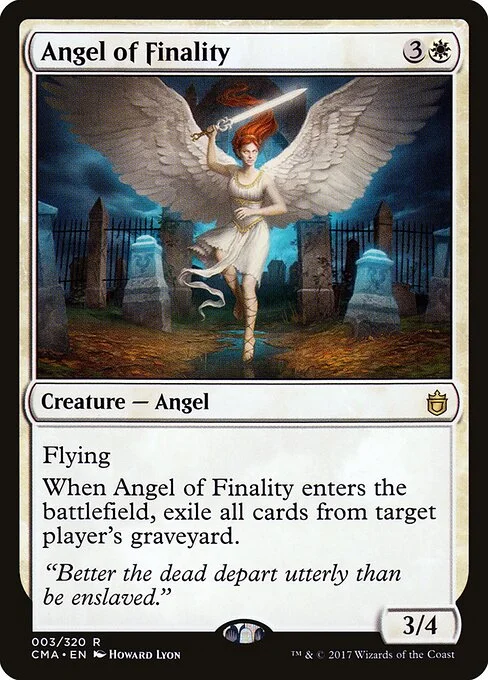 Angel of Finality, carta Magic di tipo Creature — Angel illustrata da Howard Lyon