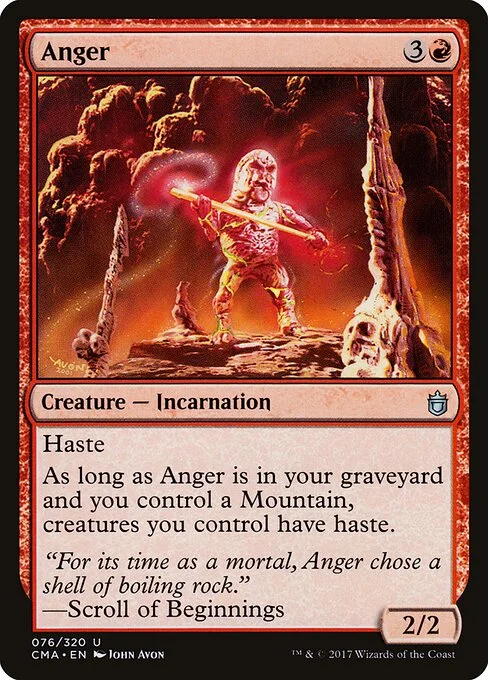 Anger, carta Magic di tipo Creature — Incarnation illustrata da John Avon