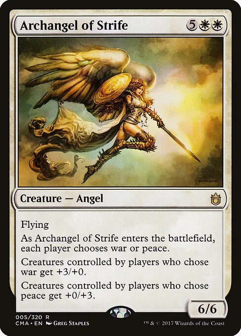 Archangel of Strife, carta Magic di tipo Creature — Angel illustrata da Greg Staples