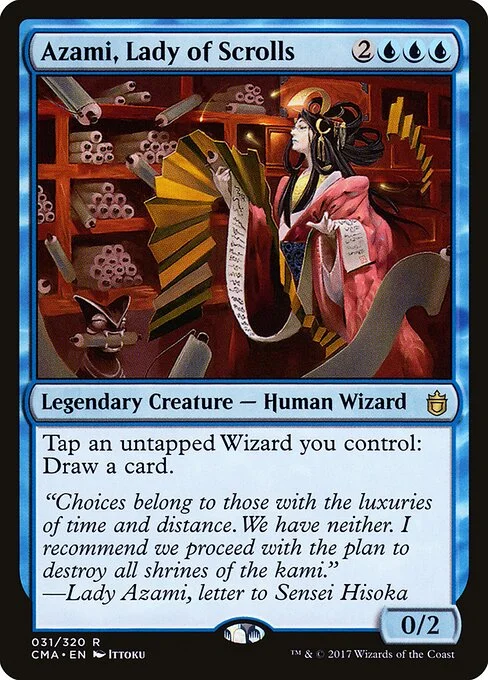 Azami, Lady of Scrolls, carta Magic di tipo Legendary Creature — Human Wizard illustrata da Ittoku