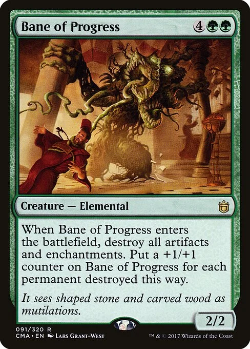 Bane of Progress, carta Magic di tipo Creature — Elemental illustrata da Lars Grant-West