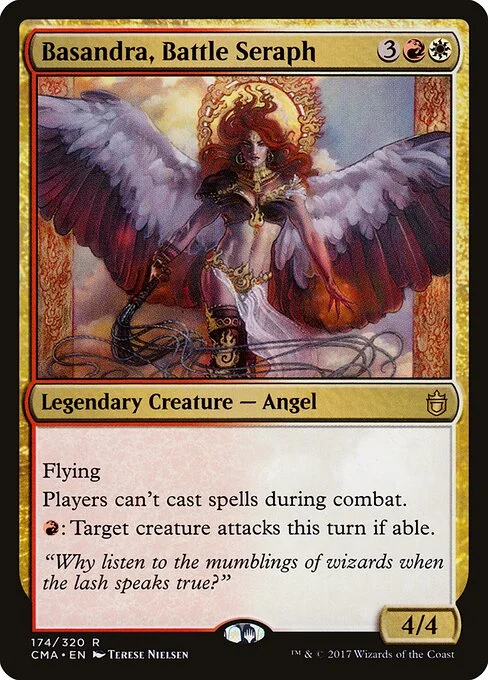 Basandra, Battle Seraph, carta Magic di tipo Legendary Creature — Angel illustrata da Terese Nielsen