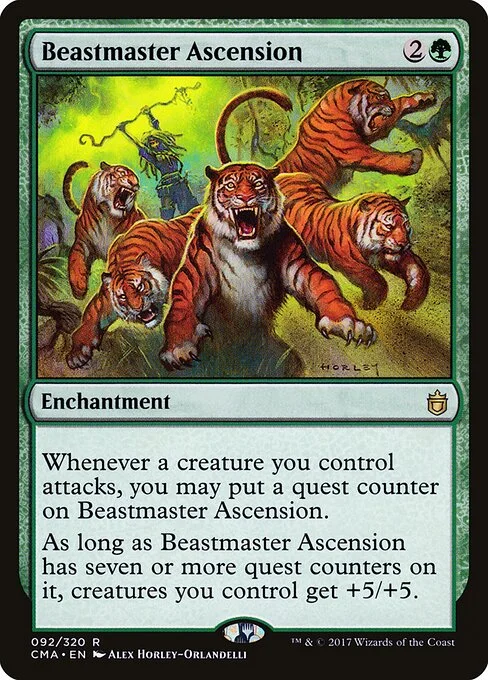 Beastmaster Ascension, carta Magic di tipo Enchantment illustrata da Alex Horley-Orlandelli