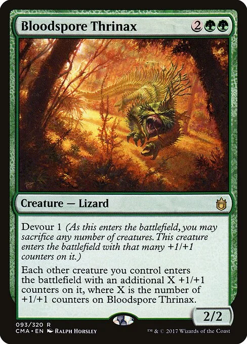 Bloodspore Thrinax, carta Magic di tipo Creature — Lizard illustrata da Ralph Horsley