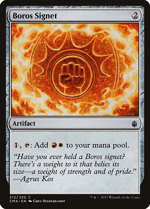 Boros Signet, carta Magic di tipo Artifact illustrata da Greg Hildebrandt
