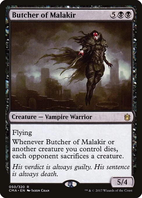 Butcher of Malakir, carta Magic di tipo Creature — Vampire Warrior illustrata da Jason Chan