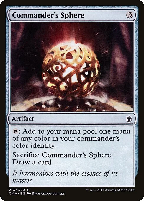 Commander's Sphere, carta Magic di tipo Artifact illustrata da Ryan Alexander Lee