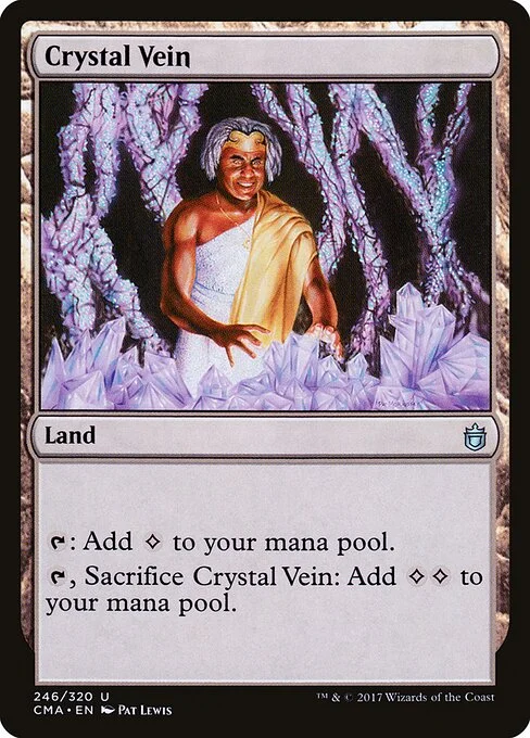 Crystal Vein, carta Magic di tipo Land illustrata da Pat Lewis