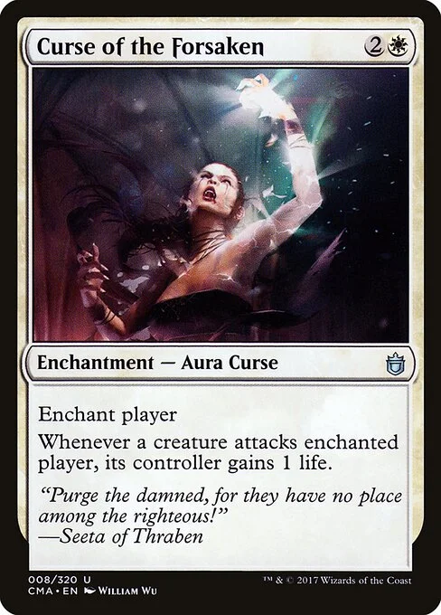 Curse of the Forsaken, carta Magic di tipo Enchantment — Aura Curse illustrata da William Wu