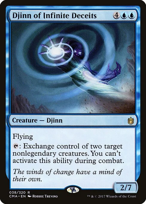 Djinn of Infinite Deceits, carta Magic di tipo Creature — Djinn illustrata da Robbie Trevino