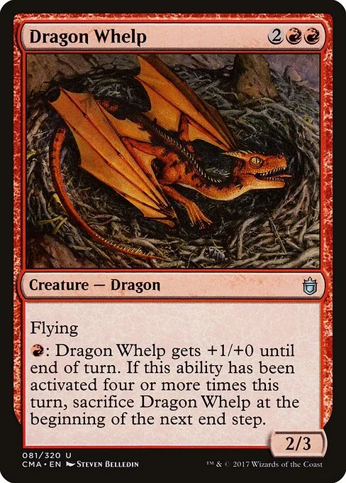 Dragon Whelp, carta Magic di tipo Creature — Dragon illustrata da Steven Belledin