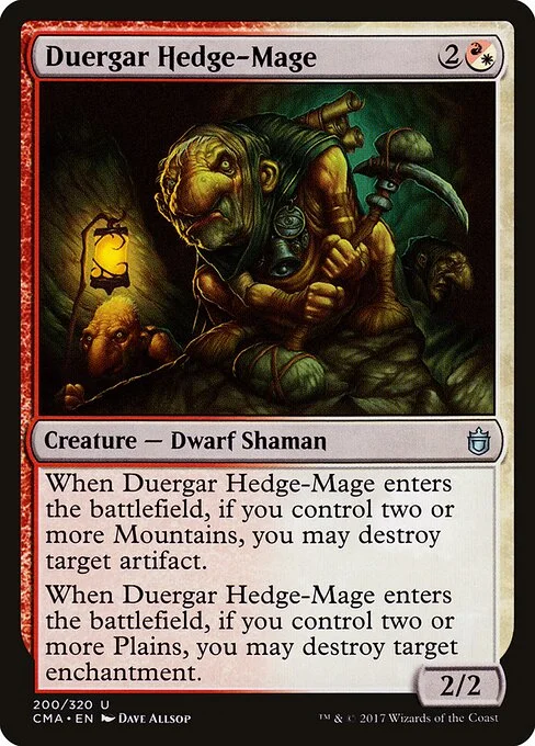 Duergar Hedge-Mage, carta Magic di tipo Creature — Dwarf Shaman illustrata da Dave Allsop